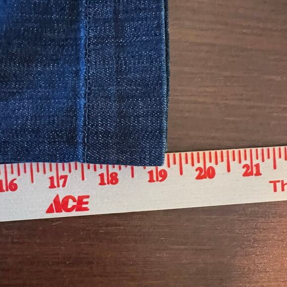 7 For All Mankind Dojo Crop Denim Jeans Capri Wide Leg Dark Wash Size 26* Retro - Picture 10 of 12
